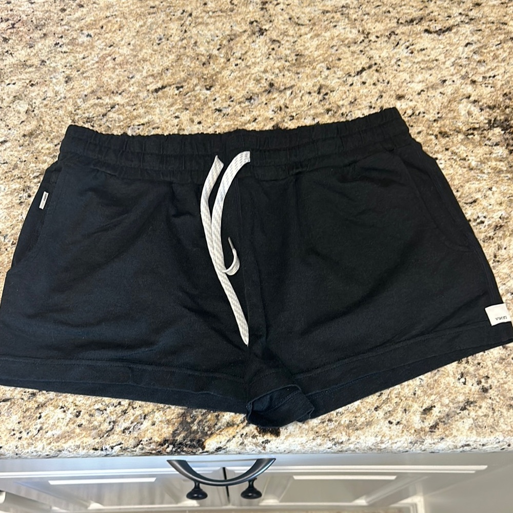 Vuori Black Athletic Shorts with Elastic Waistband and Drawstring